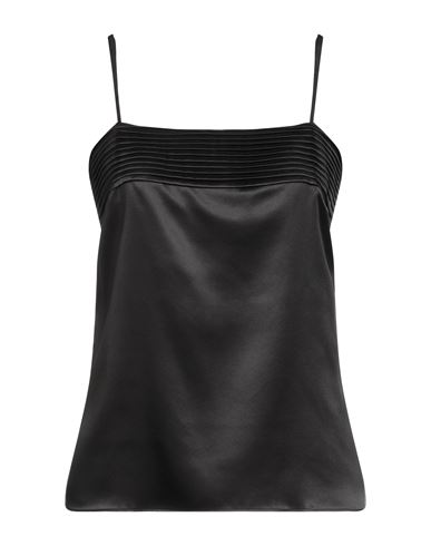 Max Mara Woman Top Black Size 10 Acetate, Silk, Polyamide