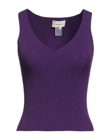 Vicolo Woman Top Dark Purple Size Onesize Viscose, Polyester