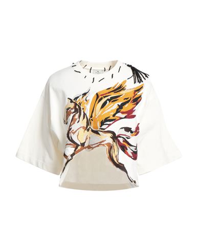 Etro Woman T-shirt Ivory Size M Cotton, Polyester In White