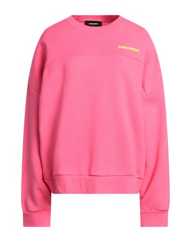 Dsquared2 Woman Sweatshirt Fuchsia Size M Cotton In Pink