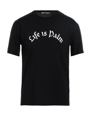 Palm Angels Man T-shirt Black Size L Cotton, Polyester In Black