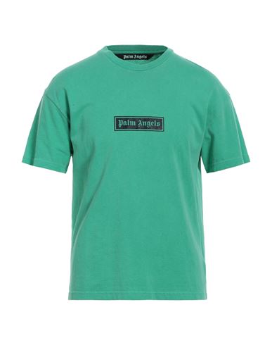 Palm Angels Man T-shirt Green Size M Cotton