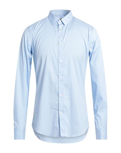 Mauro Grifoni Man Shirt Sky Blue Size 15 ¾ Cotton, Polyamide, Elastane
