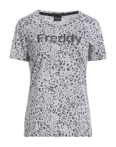 Freddy Woman T-shirt Light Grey Size S Cotton, Viscose