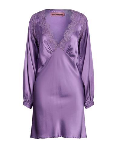 Pink Memories Woman Mini Dress Mauve Size 4 Viscose, Elastane, Cotton, Polyamide In Purple