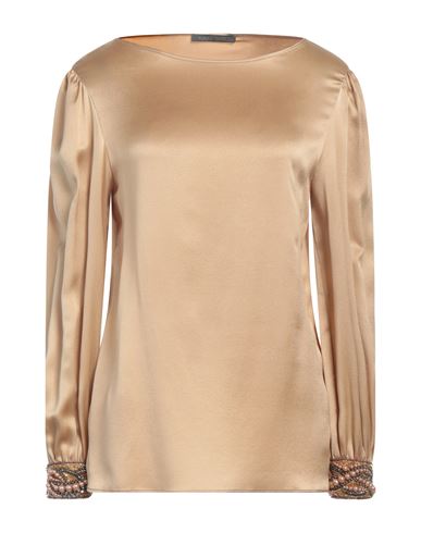 Alberta Ferretti Woman Top Sand Size 4 Silk In Brown