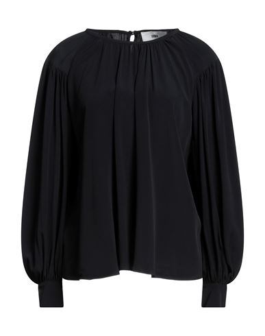 Solotre Woman Top Black Size 6 Acetate, Silk