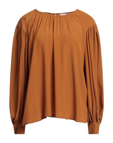 Solotre Woman Top Mandarin Size 10 Acetate, Silk In Yellow
