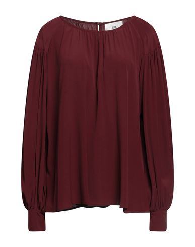 Solotre Woman Top Burgundy Size 4 Acetate, Silk In Red