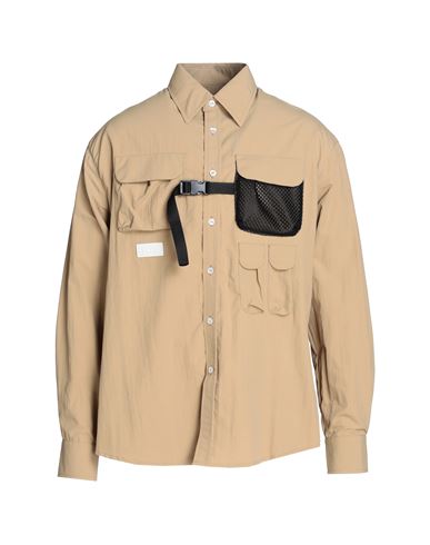 Lc23 Long Sleeve Nylon Shirt Man Shirt Camel Size Xl Polyamide In Beige