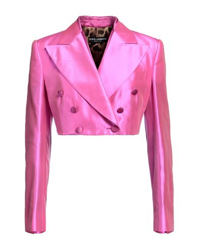 Dolce & Gabbana Woman Blazer Fuchsia Size 10 Silk, Polyester, Elastane In Pink