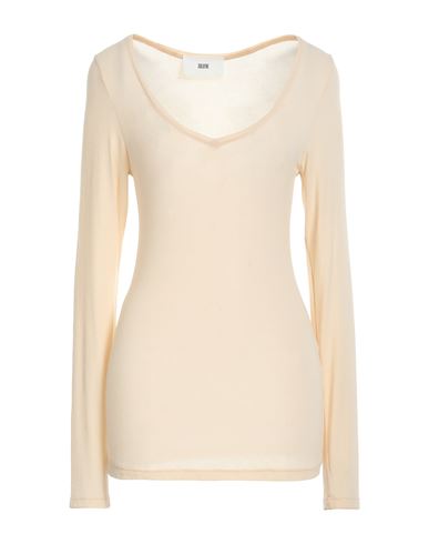 Solotre Woman T-shirt Cream Size 4 Viscose, Polyamide, Wool, Elastane In White