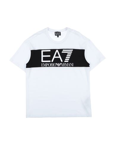 Ea7 Toddler Boy T-shirt White Size 4 Cotton In Black