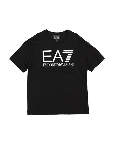 Ea7 Toddler Boy T-shirt Black Size 4 Cotton In Black