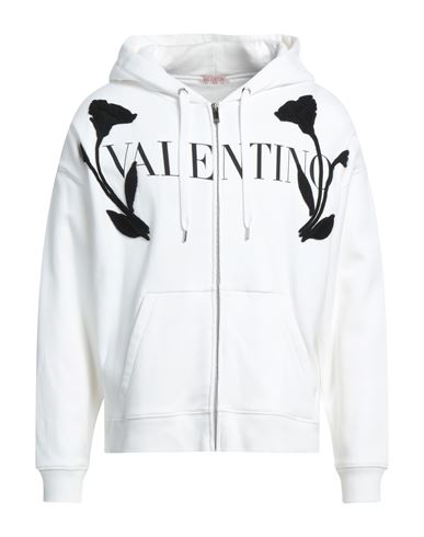 Valentino Garavani Man Sweatshirt Off White Size L Cotton, Elastane