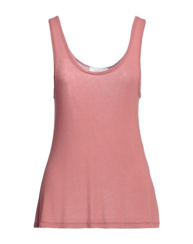 Solotre Woman Tank Top Pastel Pink Size 3 Viscose, Polyamide, Cashmere, Elastane