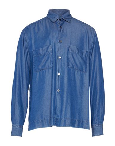 Xacus Man Denim Shirt Blue Size 16 Lyocell In Blue