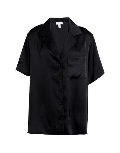 Topshop Woman Shirt Black Size 10 Polyester, Elastane
