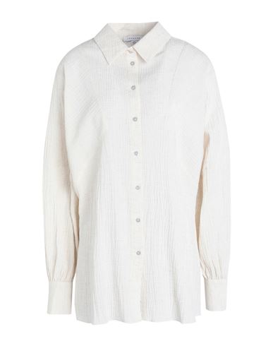 Topshop Woman Shirt Ivory Size 10 Viscose, Polyester, Linen, Elastane In White