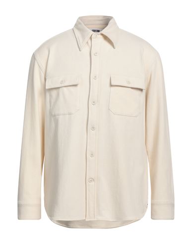 Mauro Grifoni Man Shirt Cream Size M Polyester, Cotton, Elastane In Neutral