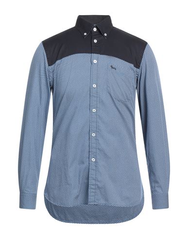 Harmont & Blaine Man Shirt Slate Blue Size Xl Cotton
