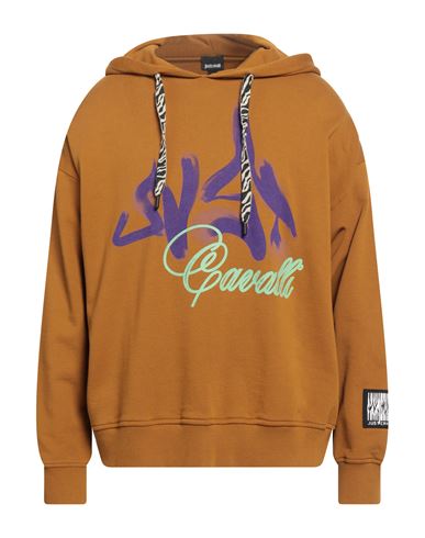 Just Cavalli Man Sweatshirt Brown Size Xl Cotton, Elastane