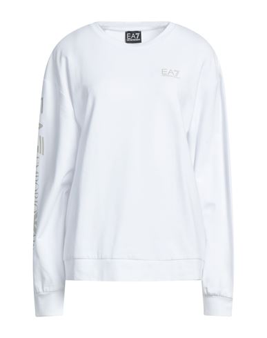 Shop Ea7 Woman Sweatshirt White Size Xl Cotton, Elastane