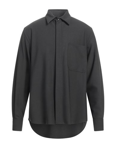 Mauro Grifoni Grifoni Man Shirt Black Size 40 Polyester, Virgin Wool, Elastane