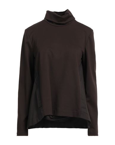 Meimeij Woman T-shirt Dark Brown Size 0 Viscose, Polyamide, Elastane, Polyester