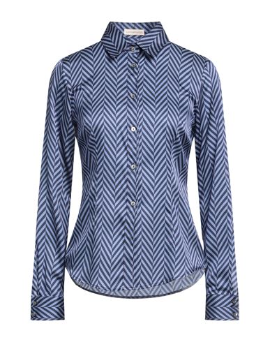 Camicettasnob Woman Shirt Slate Blue Size 10 Viscose, Silk, Elastane