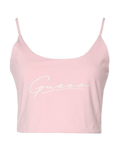 Guess Woman Top Light Pink Size M Cotton, Polyester, Elastane