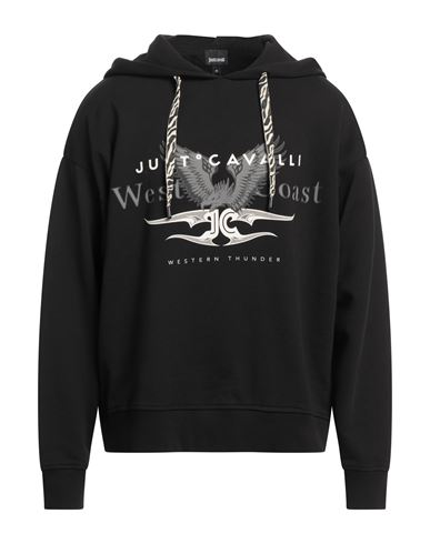 Just Cavalli Man Sweatshirt Black Size M Cotton In Black