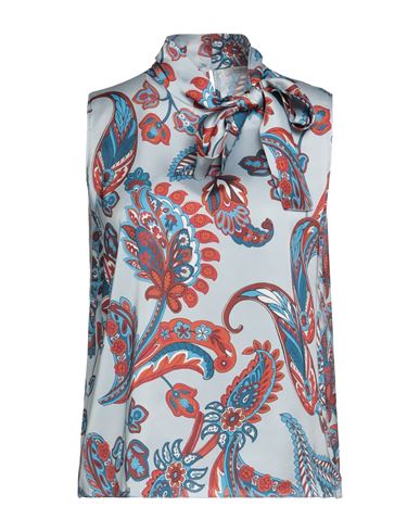 Biancoghiaccio Woman Top Sky Blue Size 12 Polyester