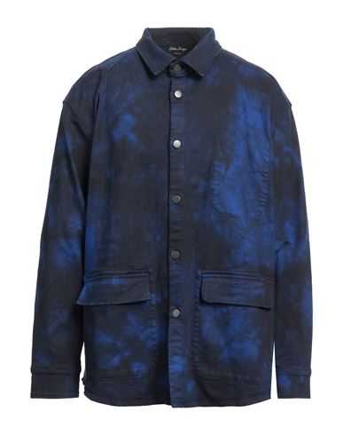 Andrea Ya' Aqov Man Denim Shirt Bright Blue Size L Cotton