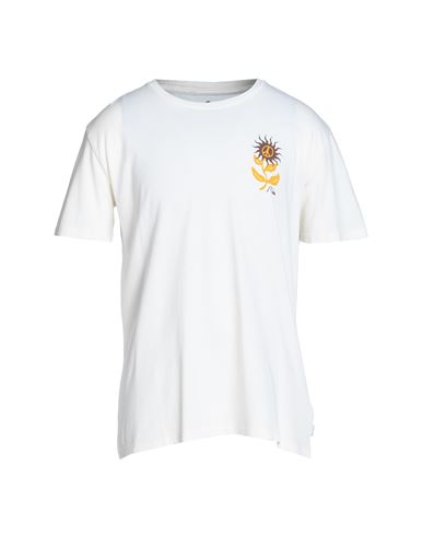 Quiksilver Qs T-shirt Sun Bloom Ss Man T-shirt Cream Size Xl Organic Cotton In Multi