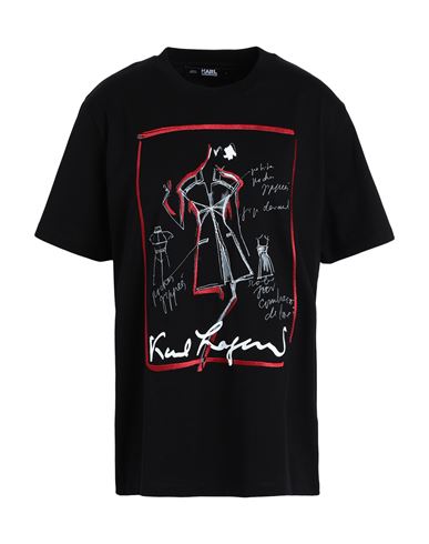 Karl Lagerfeld Logo印花短袖t恤 In Black