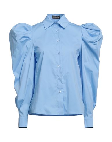 Actualee Woman Shirt Sky Blue Size 10 Cotton, Elastane