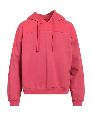 Shop Guess Man Sweatshirt Fuchsia Size Xl Cotton In Pink
