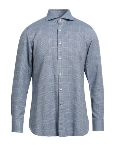 Sonrisa Man Shirt Azure Size 17 Cotton In Blue