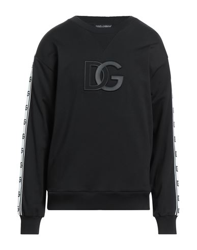Dolce & Gabbana Man Sweatshirt Black Size 46 Cotton, Polyester
