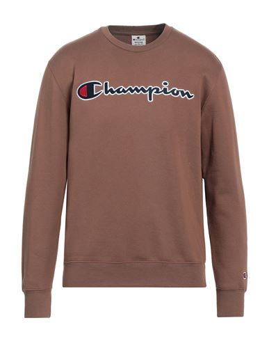 Champion Man Sweatshirt Brown Size M Cotton, Polyester