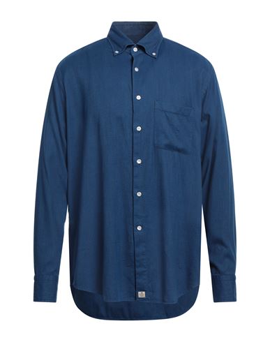Sonrisa Man Shirt Blue Size Xl Cotton, Lyocell In Navy Blue