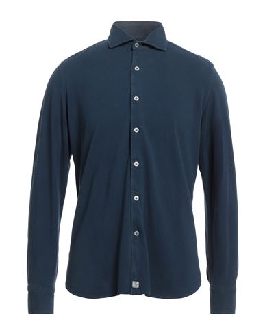 Shop Sonrisa Man Shirt Navy Blue Size Xxl Cotton