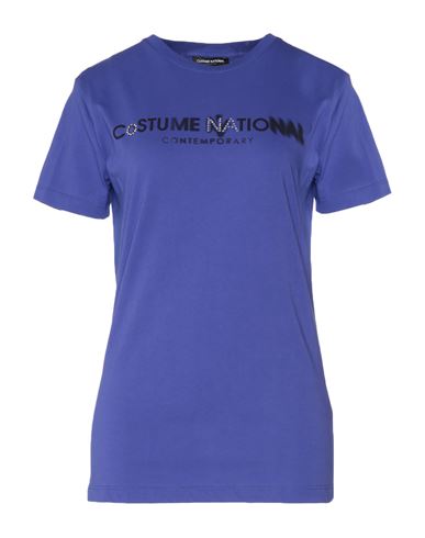 Costume National Woman T-shirt Purple Size L Cotton