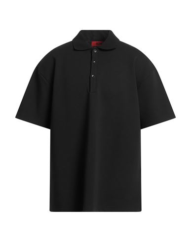 Shop 424 Fourtwofour Man Polo Shirt Black Size M Cotton, Polyester, Elastane
