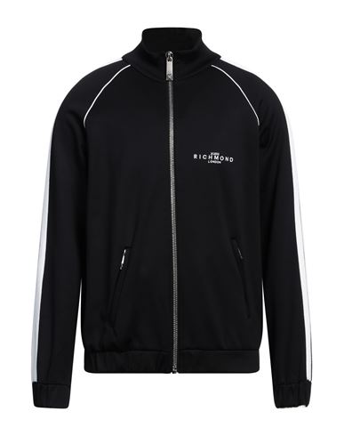 Shop John Richmond Man Sweatshirt Black Size Xxl Cotton, Polyamide, Elastane