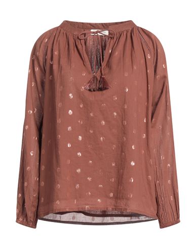 Maison Hotel Woman Top Tan Size S Cotton, Elastane In Brown