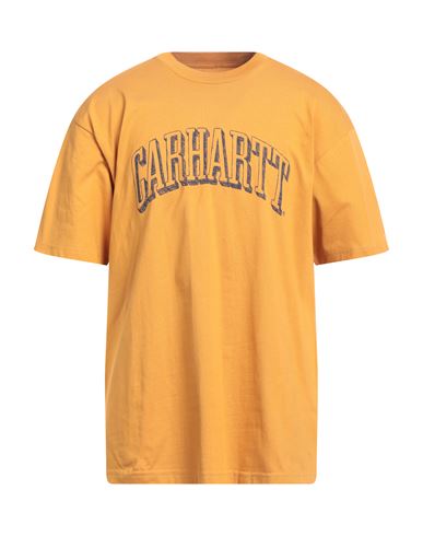 Carhartt Man T-shirt Ocher Size Xl Cotton In Yellow