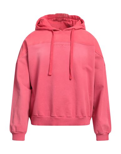 Guess Man Sweatshirt Coral Size Xl Cotton In Pink