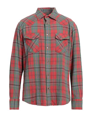 Wrangler Man Shirt Red Size Xl Cotton